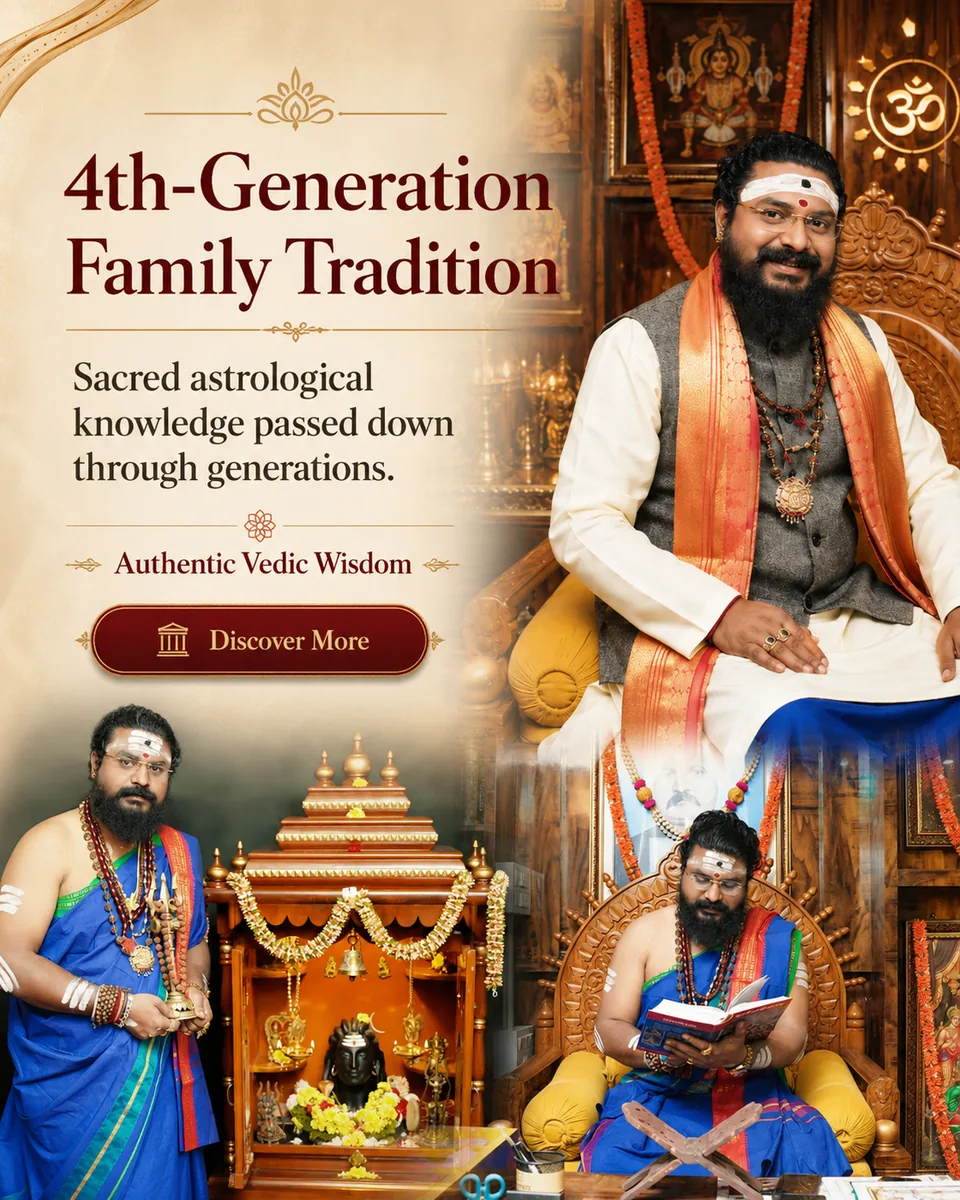 4th-Generation Family Tradition, sacred astrological knowledge passed down through generations, authentic Vedic wisdom